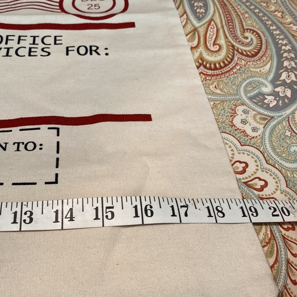 Christmas muslin Santa drawstring bag nwot - Picture 3 of 4